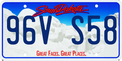 SD license plate 96VS58