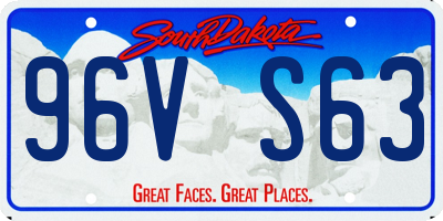 SD license plate 96VS63