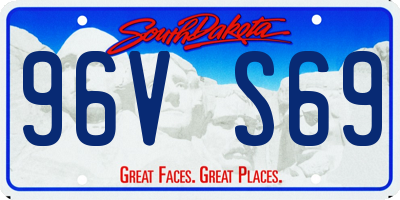 SD license plate 96VS69