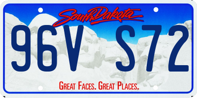 SD license plate 96VS72