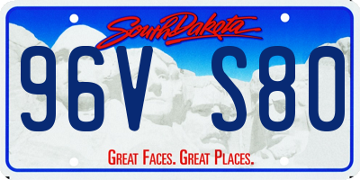 SD license plate 96VS80