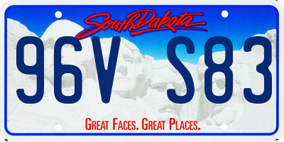 SD license plate 96VS83