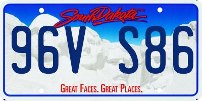 SD license plate 96VS86