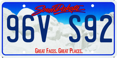 SD license plate 96VS92