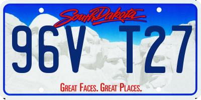 SD license plate 96VT27