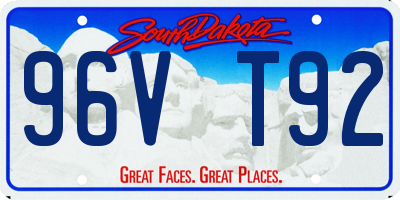 SD license plate 96VT92