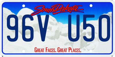 SD license plate 96VU50
