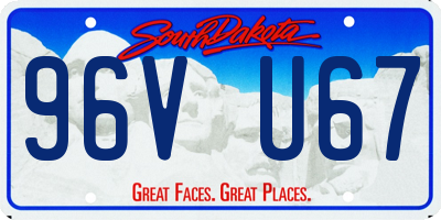 SD license plate 96VU67