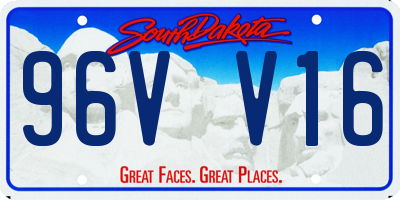 SD license plate 96VV16