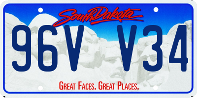 SD license plate 96VV34
