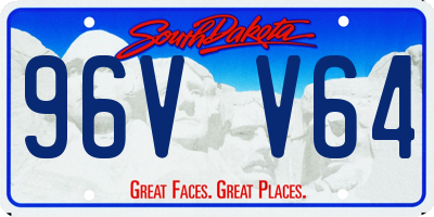 SD license plate 96VV64