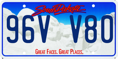 SD license plate 96VV80