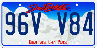 SD license plate 96VV84