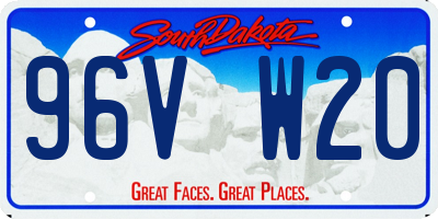 SD license plate 96VW20