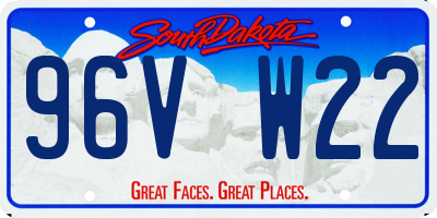 SD license plate 96VW22