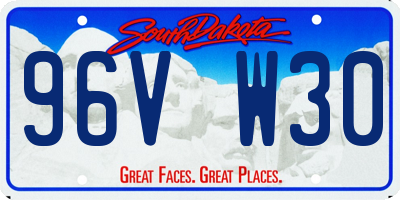SD license plate 96VW30