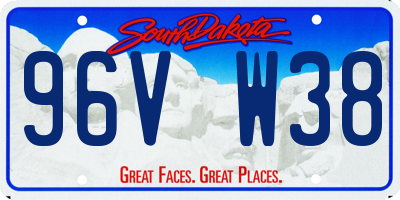 SD license plate 96VW38