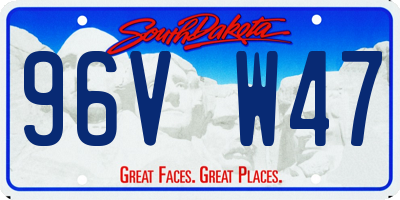 SD license plate 96VW47