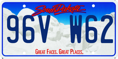 SD license plate 96VW62