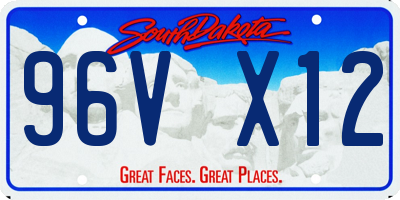 SD license plate 96VX12