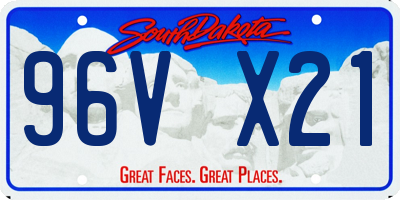 SD license plate 96VX21
