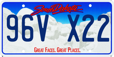 SD license plate 96VX22