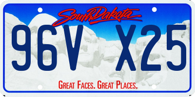 SD license plate 96VX25