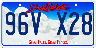 SD license plate 96VX28