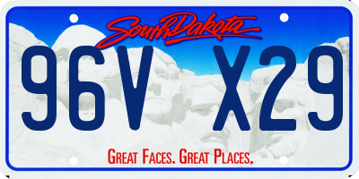 SD license plate 96VX29