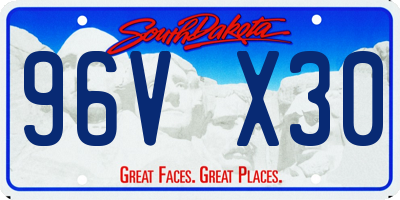 SD license plate 96VX30