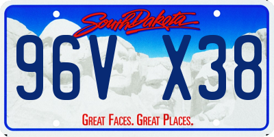 SD license plate 96VX38