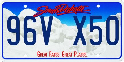 SD license plate 96VX50