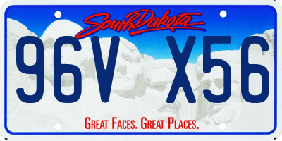 SD license plate 96VX56