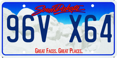 SD license plate 96VX64