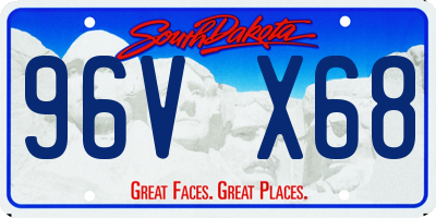 SD license plate 96VX68