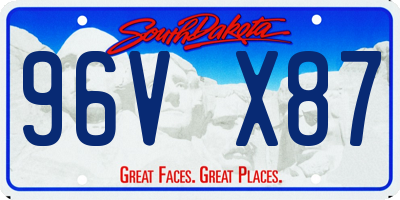 SD license plate 96VX87