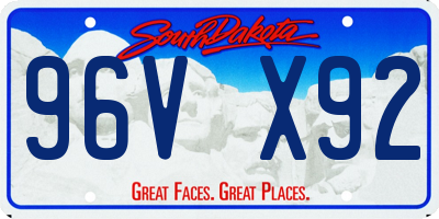 SD license plate 96VX92