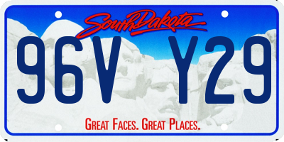 SD license plate 96VY29