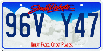 SD license plate 96VY47
