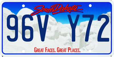 SD license plate 96VY72