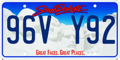 SD license plate 96VY92