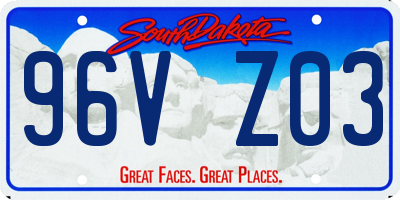 SD license plate 96VZ03