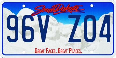 SD license plate 96VZ04