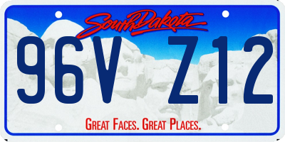 SD license plate 96VZ12