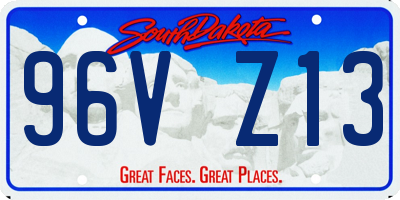SD license plate 96VZ13