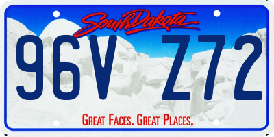 SD license plate 96VZ72