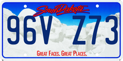 SD license plate 96VZ73