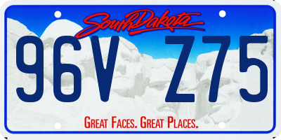 SD license plate 96VZ75