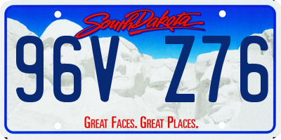 SD license plate 96VZ76