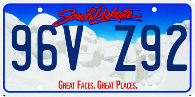 SD license plate 96VZ92